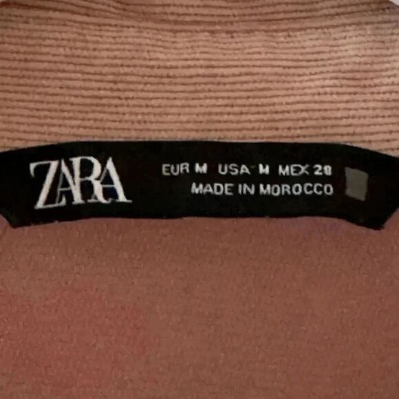 Zara Oversized Corduroy Button Down Shirt Blush Pink, SZ M# 1822 - Picture 12 of 15